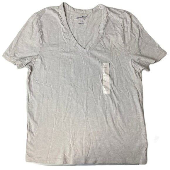 Women’s Cream V-Neck T-Shirt - Size M | 100% Cotton Everyday Basic | NEW - Picture 1 of 4